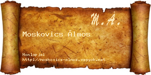 Moskovics Álmos névjegykártya